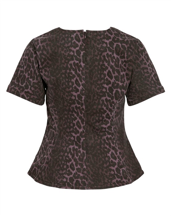 ViChia Sinched Waist Bluse - Fig Leopard 